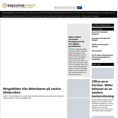 executiveeffect.se startsida 2025