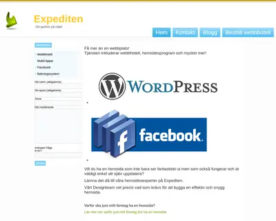 www.expediten.se startsida 2013
