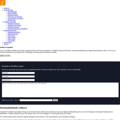 www.expediten.se startsida 2024