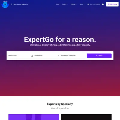 ExpertGo startsida 2023