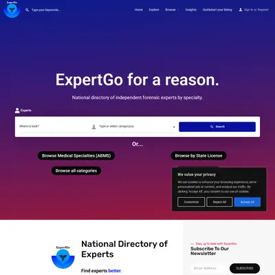 ExpertGo startsida 2025