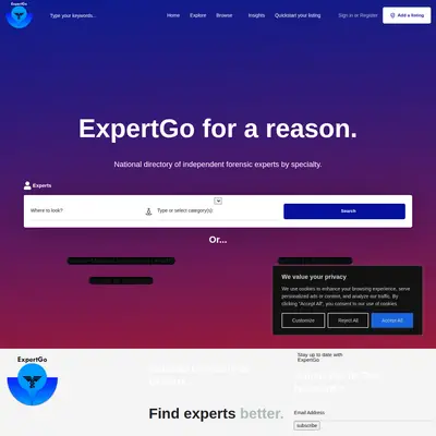 ExpertGo startsida 2026