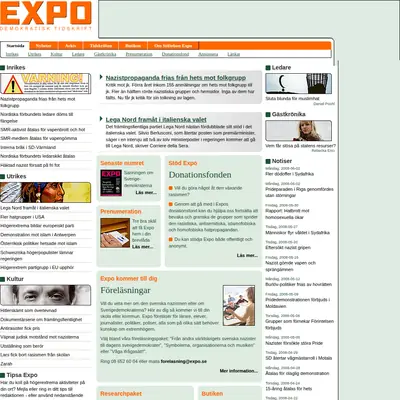 www.expo.se startsida 2008