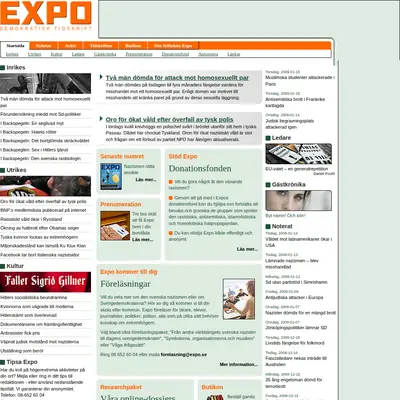 www.expo.se startsida 2009