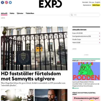 www.expo.se startsida 2023
