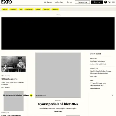 www.expo.se startsida 2026