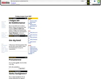 Expressen TV startsida 1997