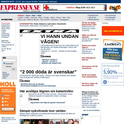 Expressen TV startsida 2005