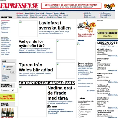 Expressen TV startsida 2006