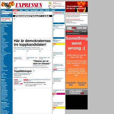 Expressen TV startsida 2008