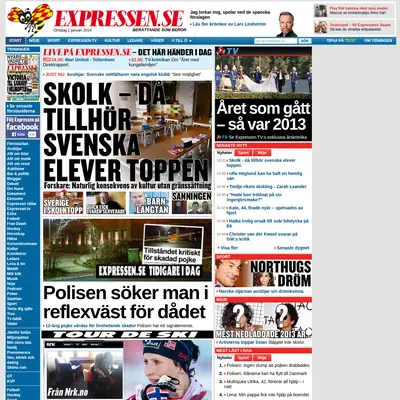 Expressen TV startsida 2014