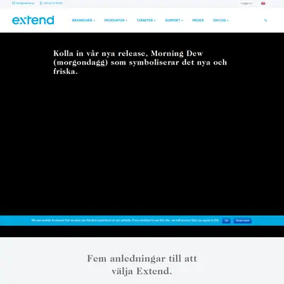 www.extend.se startsida 2018