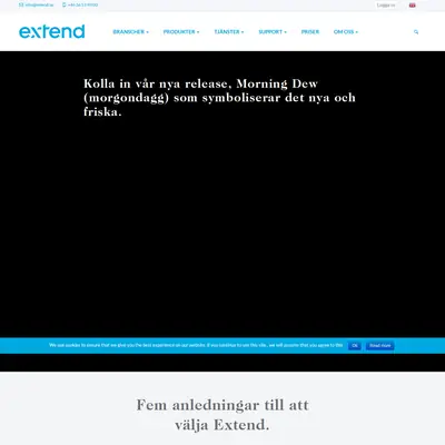 www.extend.se startsida 2019