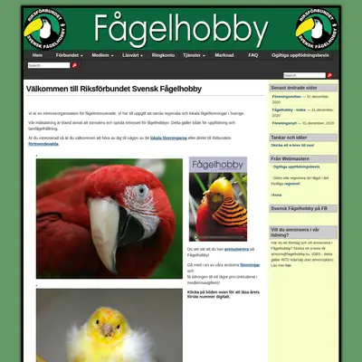 Fågelhobby startsida 2021