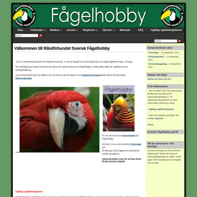 Fågelhobby startsida 2022