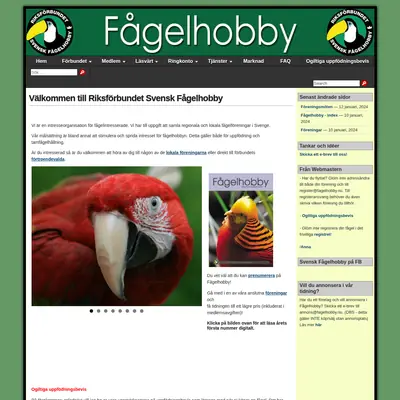 Fågelhobby startsida 2024