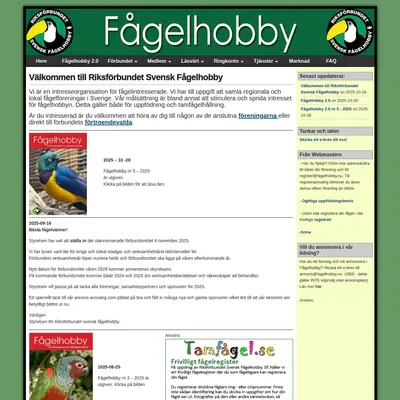Fågelhobby startsida 2026