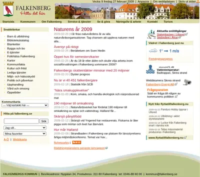 ifalkenberg.nu startsida 2009