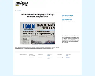 Falköpings Tidning Tidning för Falköpings stad och Falbygden. startsida 2011
