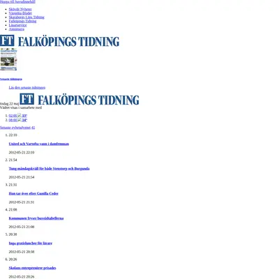 Falköpings Tidning Tidning för Falköpings stad och Falbygden. startsida 2012