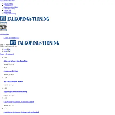 Falköpings Tidning Tidning för Falköpings stad och Falbygden. startsida 2013