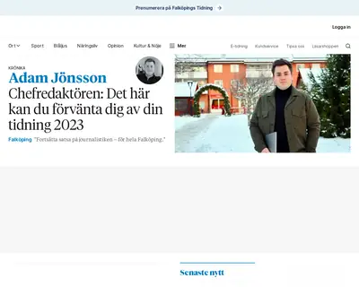 Falköpings Tidning Tidning för Falköpings stad och Falbygden. startsida 2023