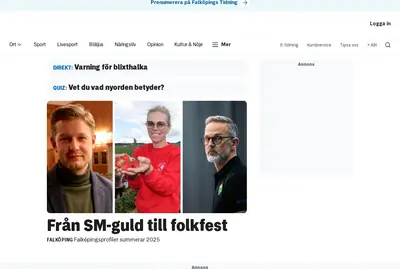 Falköpings Tidning Tidning för Falköpings stad och Falbygden. startsida 2026