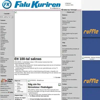 falukuriren.se startsida 2005
