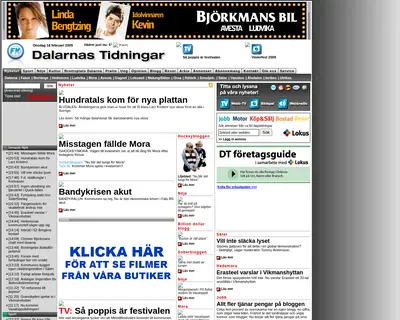 falukuriren.se startsida 2009