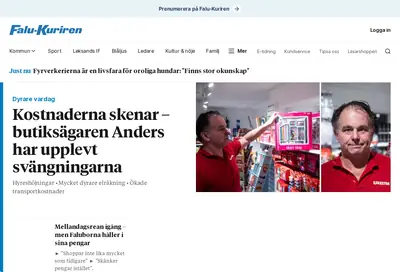 falukuriren.se startsida 2023