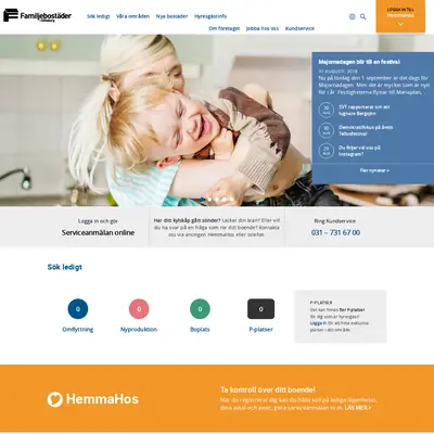 www.familjebostader.se startsida 2018