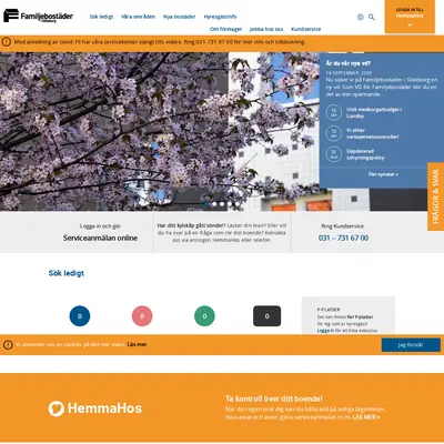 www.familjebostader.se startsida 2020