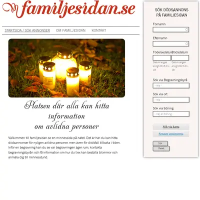 www.familjesidan.se startsida 2015