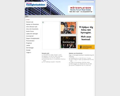 Tidningen Fastighetsaktien startsida 2011