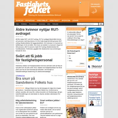 arbetet.se/fastighetsfolket startsida 2013