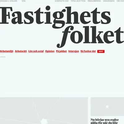 arbetet.se/fastighetsfolket startsida 2019