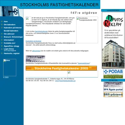 fastighetskalendern.se startsida 2004
