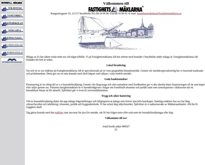 Fastighetsmäklaren startsida 1999