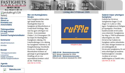 Ekonomi/Marknad - Fastighetsvärlden startsida 2005