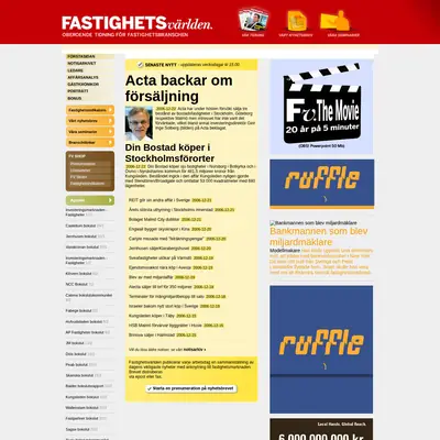 Ekonomi/Marknad - Fastighetsvärlden startsida 2007