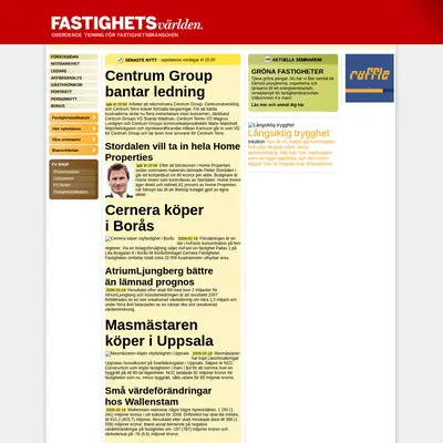 Ekonomi/Marknad - Fastighetsvärlden startsida 2009