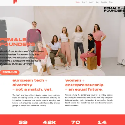 Female Founders startsida 2022
