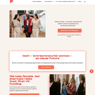 Female Founders startsida 2025
