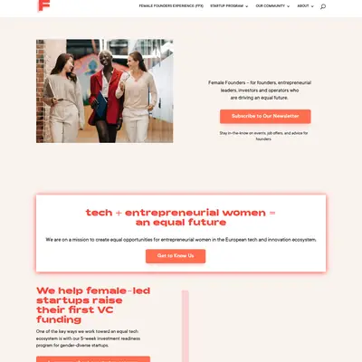 Female Founders startsida 2026