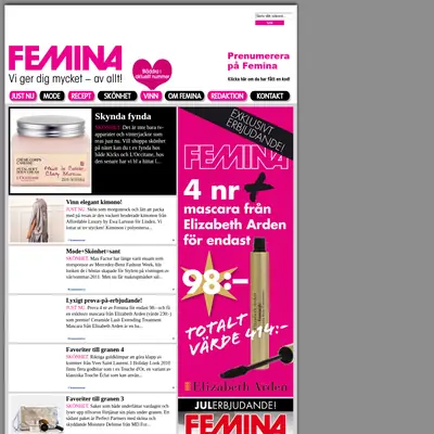Femina Månadens Magasin startsida 2011