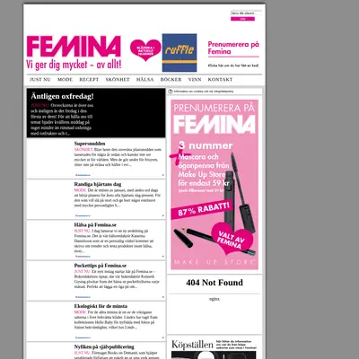 Femina Månadens Magasin startsida 2012