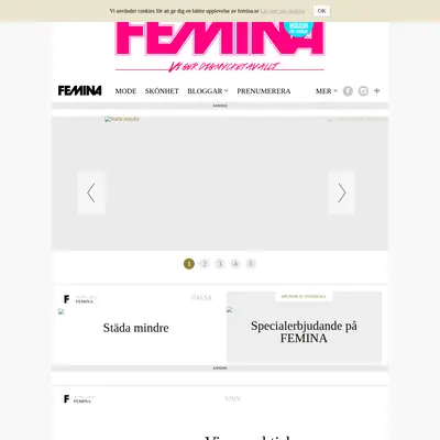 Femina Månadens Magasin startsida 2015