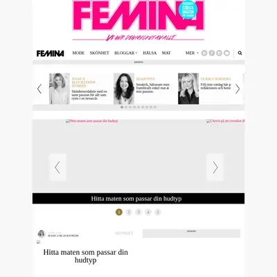 Femina Månadens Magasin startsida 2016