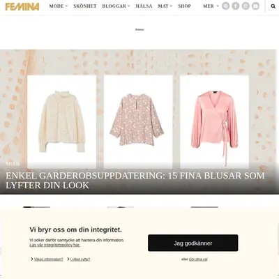 Femina Månadens Magasin startsida 2020