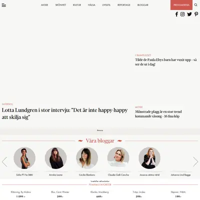Femina Månadens Magasin startsida 2021